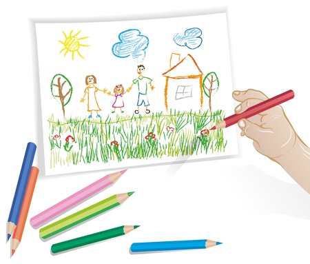 child s drawingのイラスト素材