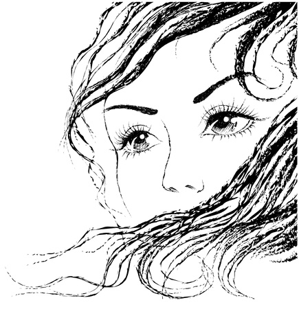 the girl s face graphicsのイラスト素材