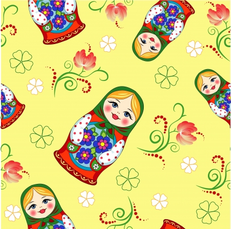 simplex doll on a yellow backgroundのイラスト素材