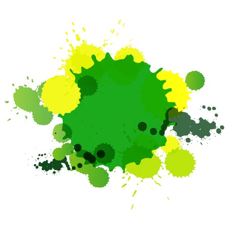 Abstract artistic element forming by blots, color with place for text and lettering on a white のイラスト素材