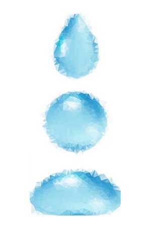 Vector of transparent water droplets icon on isolated backgroundのイラスト素材