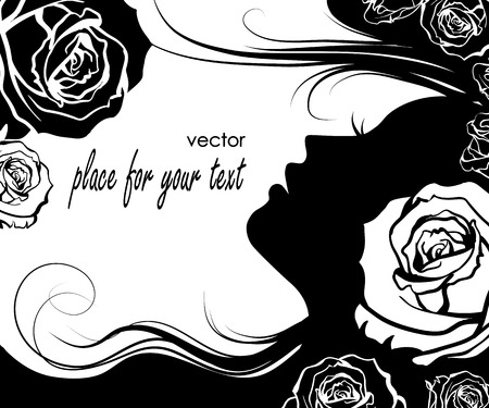 Elegance women with rosesのイラスト素材