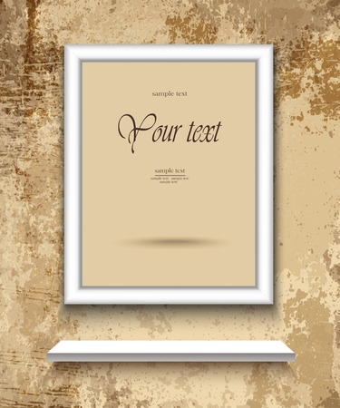 white frame on the wallのイラスト素材