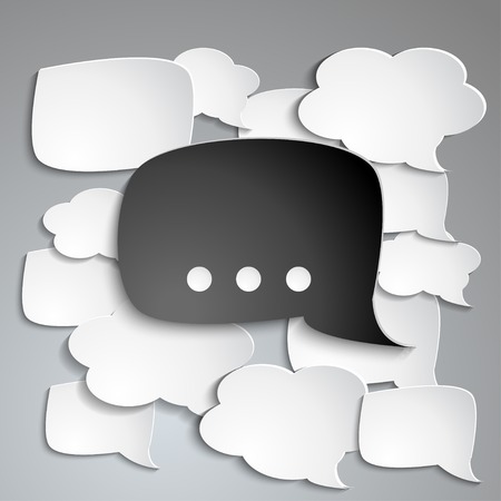 Infographic speech bubbles on the grey backgroundのイラスト素材