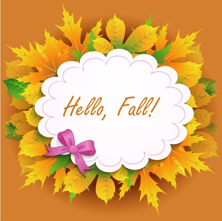 Hello autumn cardのイラスト素材