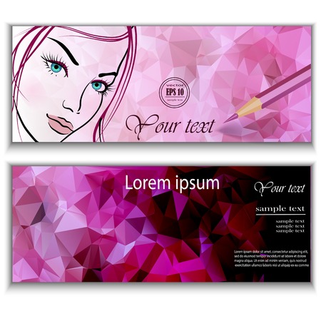 Template with attractive female for beauty show flyerのイラスト素材