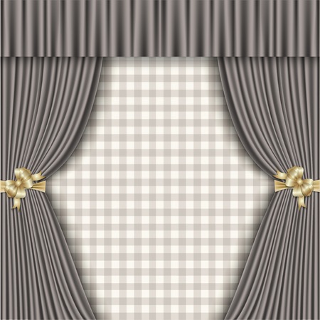 rustic background with curtains and checkered backgroundのイラスト素材