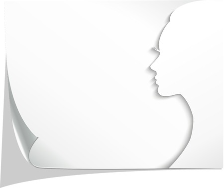 paper figure head of the girlのイラスト素材