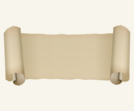 Old paper background.Antique scroll on whiteのイラスト素材