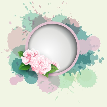 abstract Beautiful pastel floral border backgroundのイラスト素材