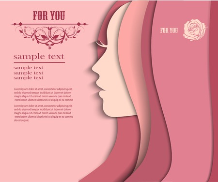 Vector illustration of Woman's silhouette with beautiful hairのイラスト素材