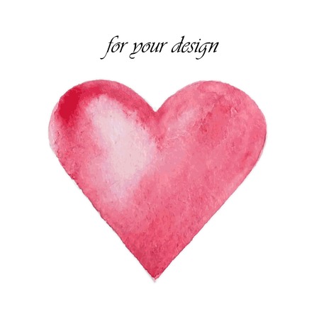 Watercolor painted red heart, vector element for your designのイラスト素材