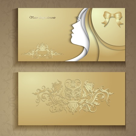 Vector illustration of abstract Young girl face silhouette in profile with long hairのイラスト素材