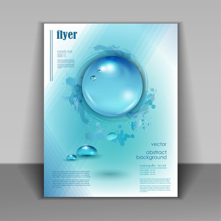 Water drops vector ecology background, leaflet template for your business presentationのイラスト素材