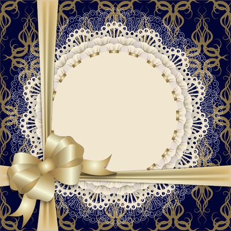 Elegant background with lace ornament and place for text. Floral elements, ornate background. Vector illustration. EPS 10.のイラスト素材