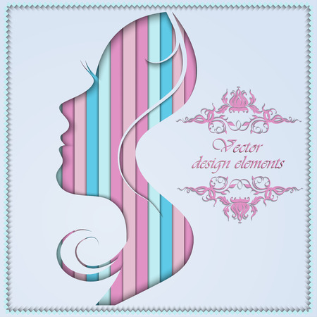 Beautiful woman silhouetteのイラスト素材
