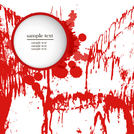 Grunge background with bright red splash. Vector illustrationのイラスト素材