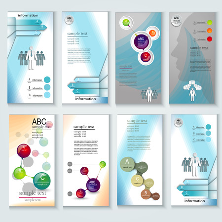 Set of brochure design templates. Design elements, Creative infographic presentation templatesのイラスト素材