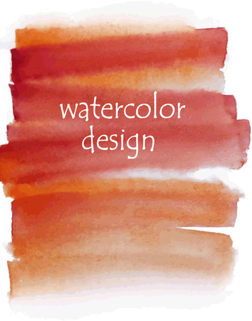 Orange and watercolor hand painted shape design element. Bright and positive abstract background for your text. Vector Illustration .のイラスト素材