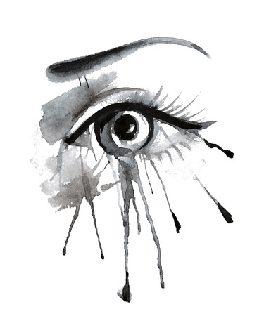 Vector illustration grunge beautiful female eyeのイラスト素材