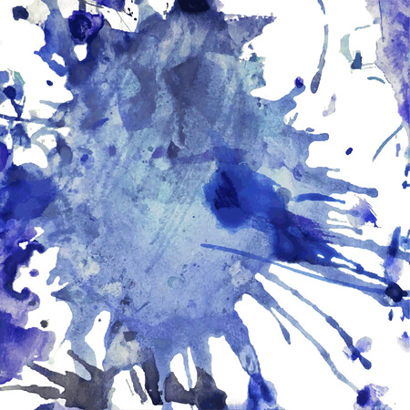 Blue abstract paint splashes illustration. Vector background with place for your text.のイラスト素材