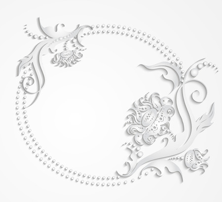 Vintage floral frame. Element for design.のイラスト素材