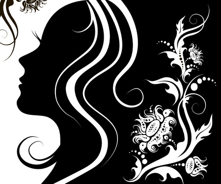 Woman profile beauty illustration vectorのイラスト素材