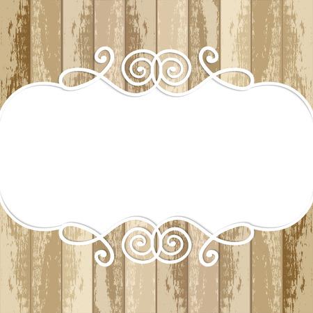 lace frame on wooden backgroundのイラスト素材