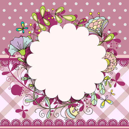 Invitation or wedding card with abstract floral background.のイラスト素材