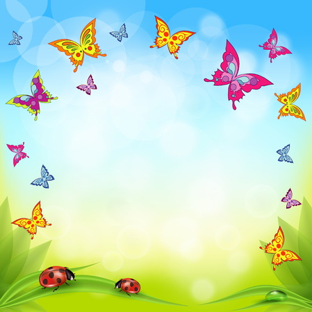 Sunny day background with space for text.のイラスト素材