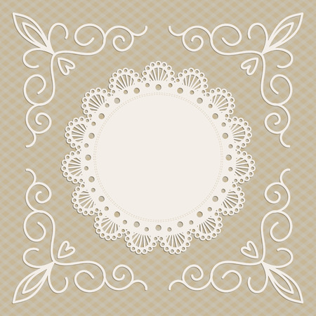 Vector mono line frame. Elegant monogram design template.のイラスト素材