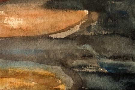 Dark hand-painted watercolor texture background, brown backgroundの写真素材