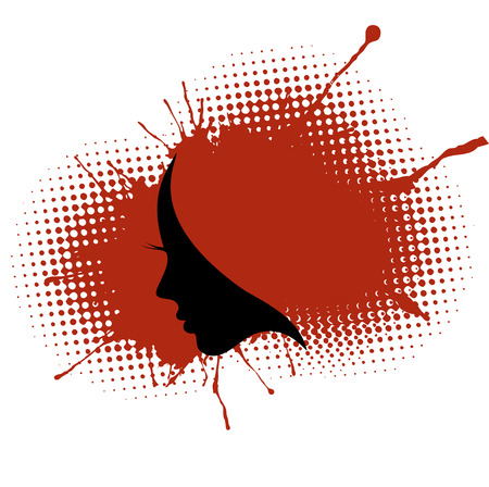 Vector illustration of Beautiful woman's silhouetteのイラスト素材