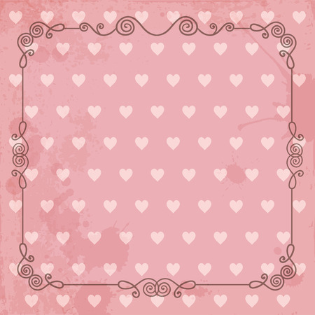 Abstract geometric vintage seamless polka heart background. Vector illustration.のイラスト素材