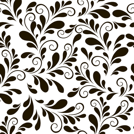 Seamless pattern with black swirlsのイラスト素材