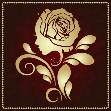 Woman's face with flower, female vector logo design template. Abstract design concept for beauty salon, massage, makeup, cosmetic and spa.のイラスト素材