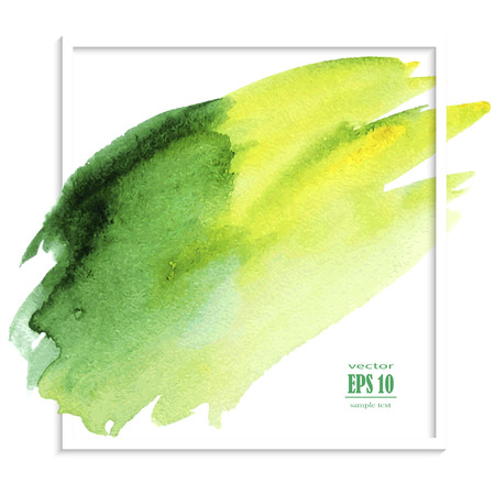 Vector green abstract hand drawn watercolor background for your designのイラスト素材