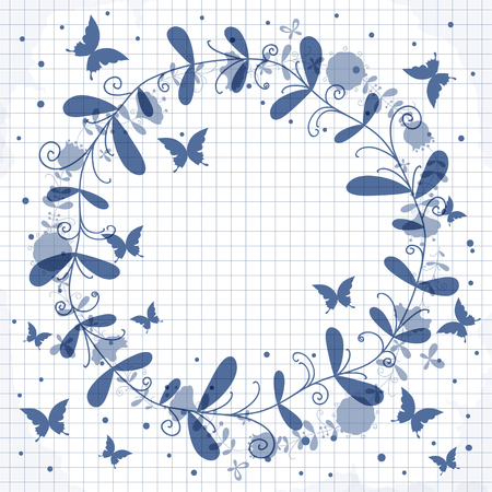 Round flower frame for Your text.のイラスト素材