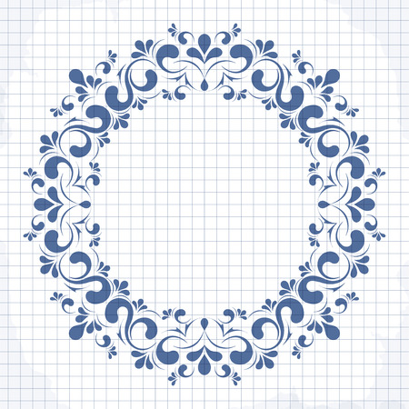 Calligraphic frame. Vector vintage elegant text border and decor backgroundのイラスト素材