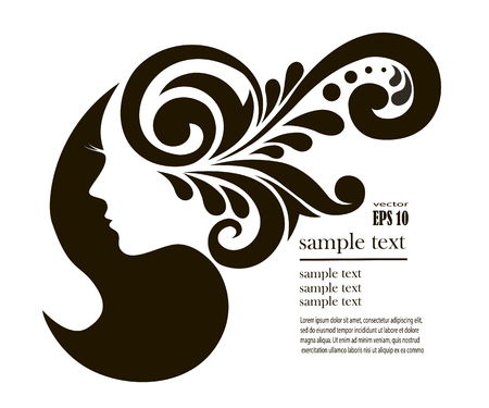 Background with beautiful girl silhouetteのイラスト素材