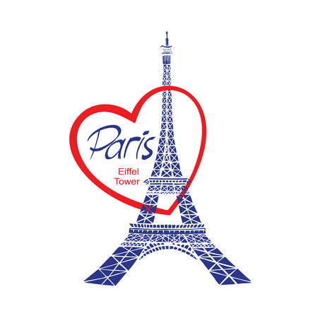 vector Eiffel tower isolated, hand drawn illustrationのイラスト素材