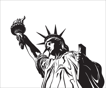 American symbol - Statue of Liberty. New York, USAのイラスト素材