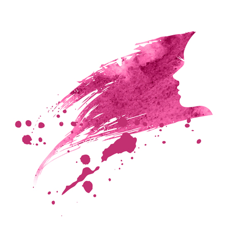 Silhouette of a profile of a young woman with abstract hair.のイラスト素材