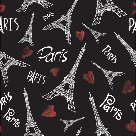 Paris Tower Seamless Patternのイラスト素材