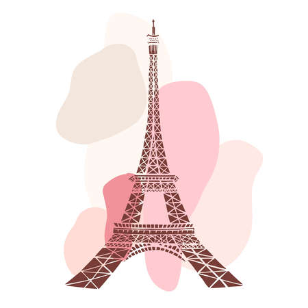Romantic background with Eiffel tower, vector illustrationのイラスト素材