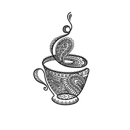 cup of coffee, mug of tea hot drinkのイラスト素材
