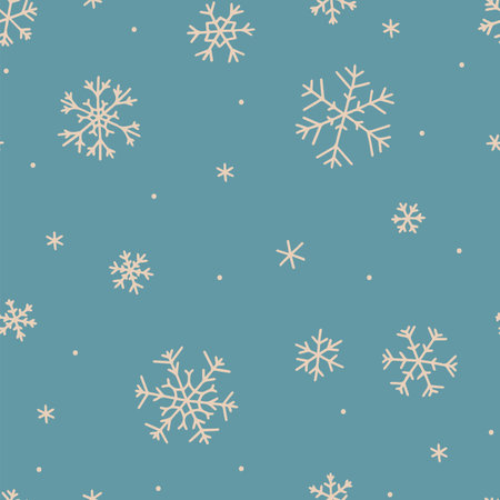 seamless pattern with snowflake circle. background for Christmas or New Year design. Winter motifs. Vector illustration.のイラスト素材