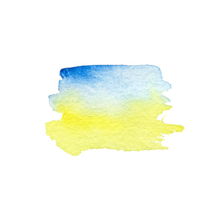 Painted Ukraine flag, vector illustration, blue yellow watercolorのイラスト素材