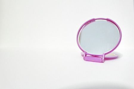 This is a violet circle mirror I use every day.の写真素材