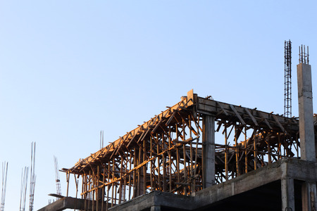 under construction building with clearly blue sky.のeditorial素材